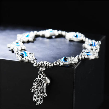 Evil Eye Hamsa Pendant Epoxy Zircon Bracelet