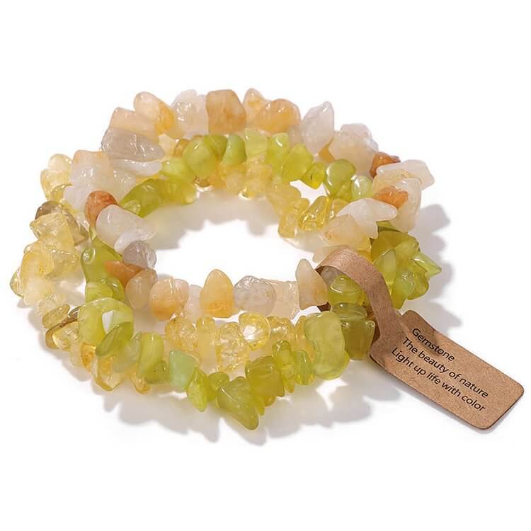 Irregular Crystal Gravel Three Layer Bracelet