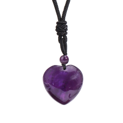 Crystal Agate Nylon Rope Love Pendant