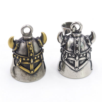 Vintage Viking Helmet Bell Pendant Necklace