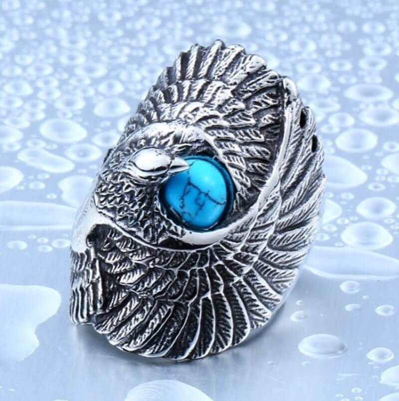 Vintage Turquoise Eagle Ring