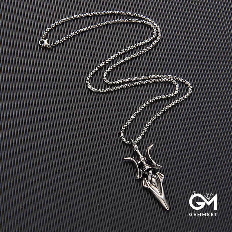 Vintage Hip Hop Titanium Steel Pendant Necklace for Men