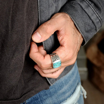 Men's Eagle Turquoise Ring