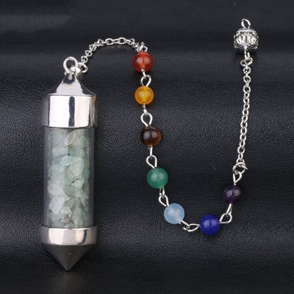 Wishing Bottle Seven-color Stone Cone Pendant