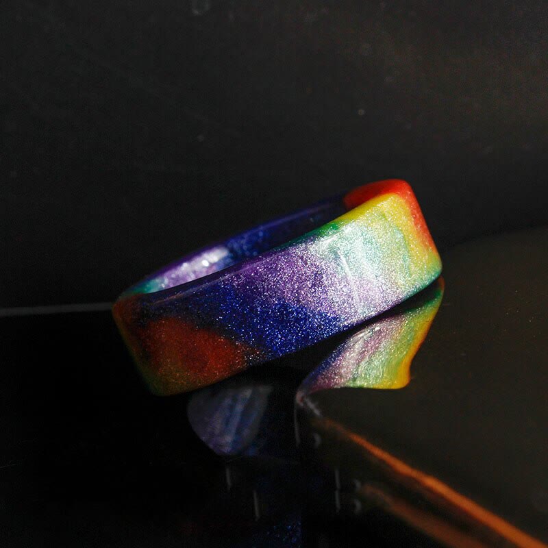 Galaxy Rainbow Shiny Resin Ring