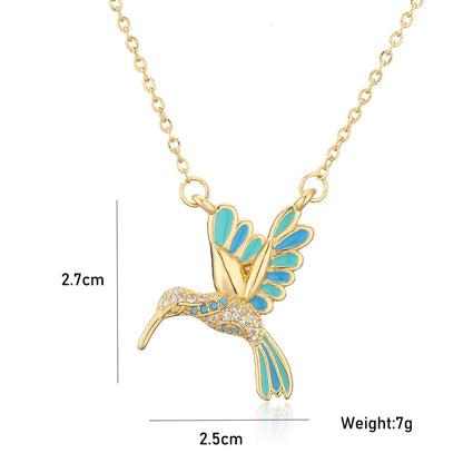 Cute Full Stones Bird Shape Pendant Necklace