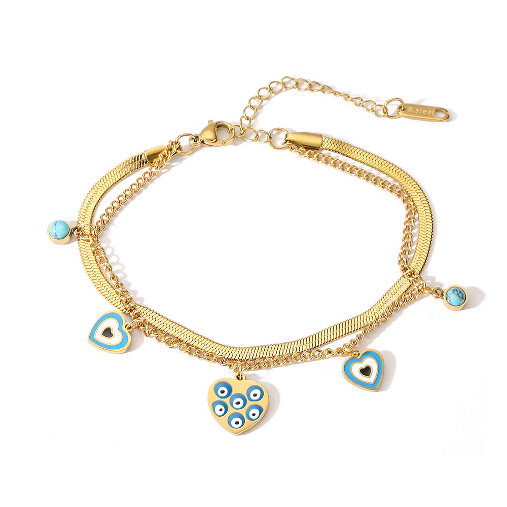 Bohemia Evil Eye & Turquoise Bracelet