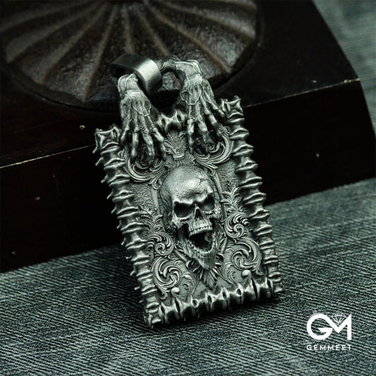 Dark Punk Skull Demon Hellgate Necklace