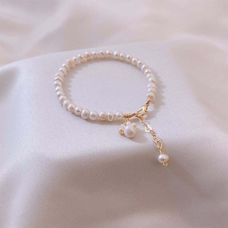 Pearl Cat Paw Healing Chain Bracelet