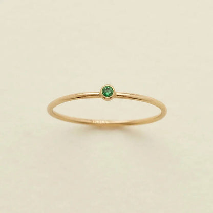 Birthstone 12 Month Birth Slim Ring