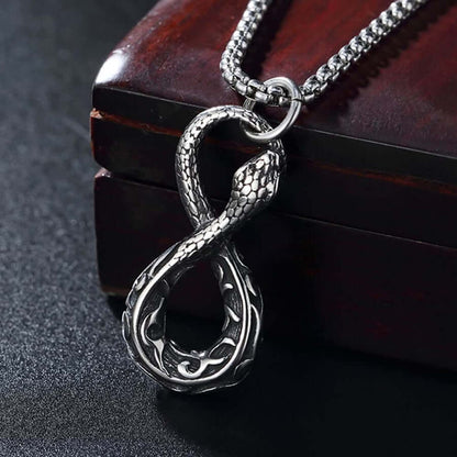 "Infinite Power" Men's Infinity Snake Necklace