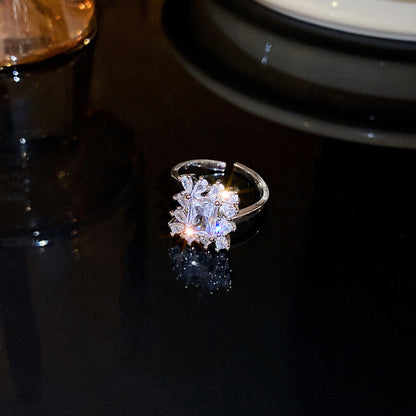 Zircon Water Drop Opening Ring