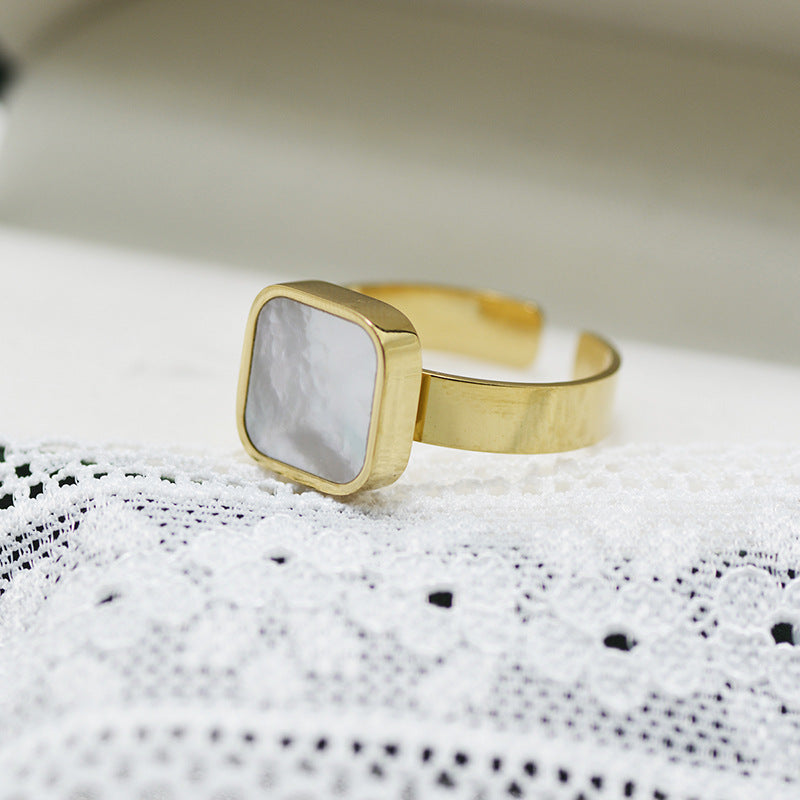 Bohemia Hexagram Shell Adjustable Ring