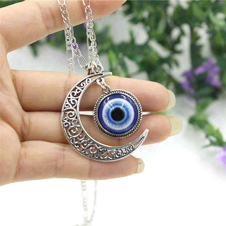 "Moon Love" - Blue Eye Evil Eye Star Necklace