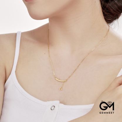 S925 Sterling Silver Gold-plated Smile Necklace