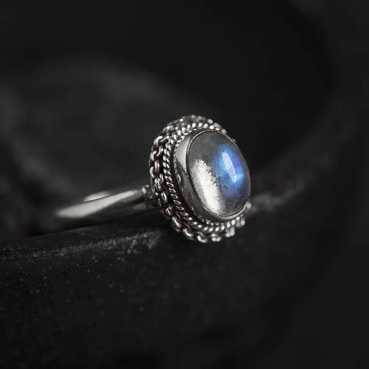 Retro Moonstone Ring