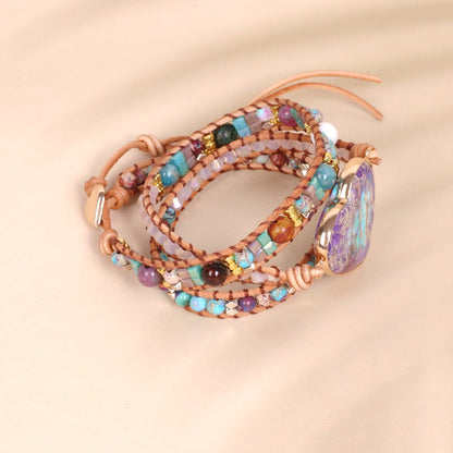 Bohemian Retro Purple Colorful Braided Bracelet