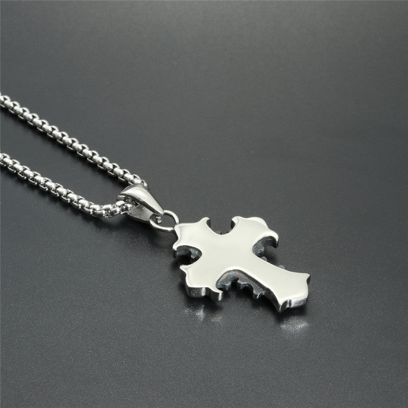 Hip Hop Retro Flower Shape Cross Pendant