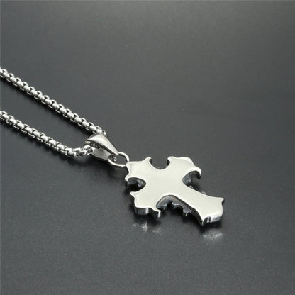 Hip Hop Retro Flower Shape Cross Pendant