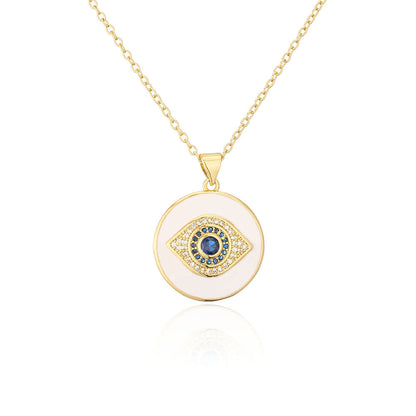 Evil Eye Disc Pendant Necklace