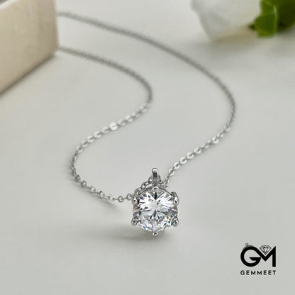 S925 Sterling Silver Origin Circle Zircon Necklace