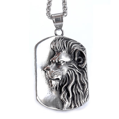 Animal Shape Large Lion Head Stainless Steel Pendant