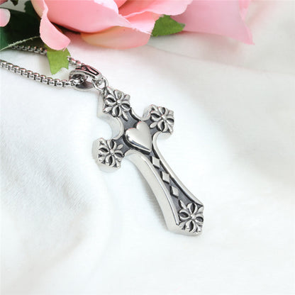 Hip Hop Retro Heart Cross Pendant