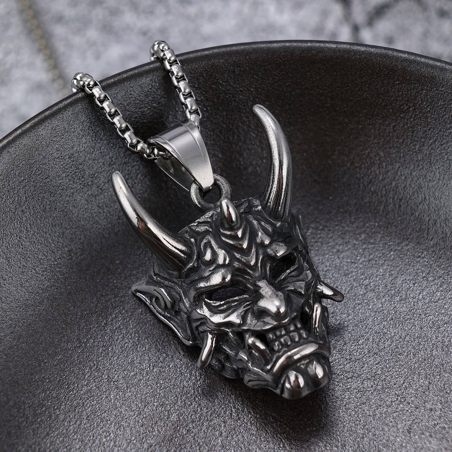 Ghost Head Fangs Mask Stainless Steel Pendant