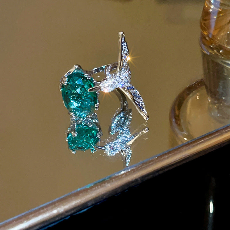 Zircon Geometry Bird Fashion Ring