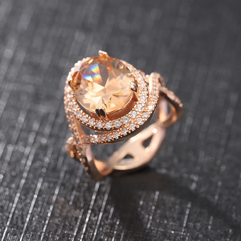 Creative Morganite and Zircon Ring