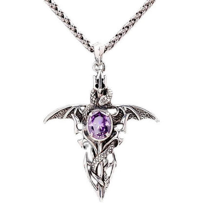 The Dragon Spirit - Amethyst Vintage Necklace