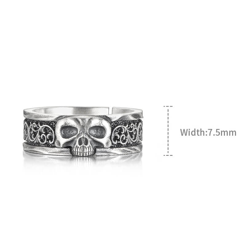 Original Retro Skull Punk Band Ring