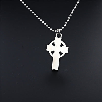 Cross Shaped Red Zirconia Pendant Punk