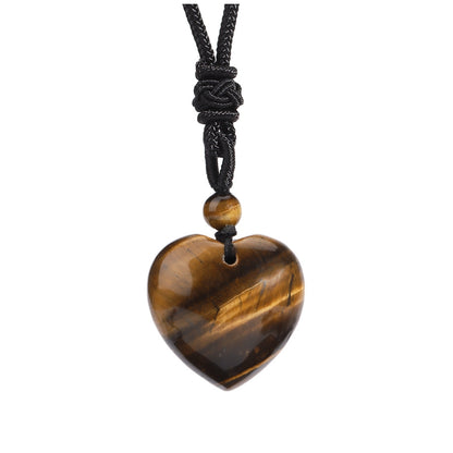 Crystal Agate Nylon Rope Love Pendant