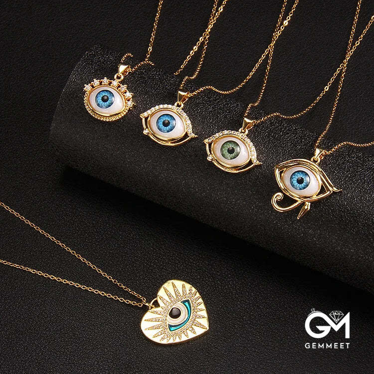 A Variety of "Total Protection" Evil Eye Necklaces