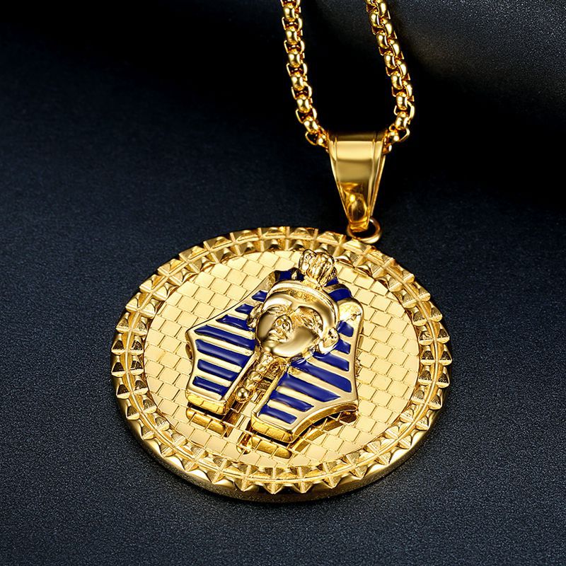 Hip Hop Jewelry Gold Plated Egyptian Pharaoh Pendant