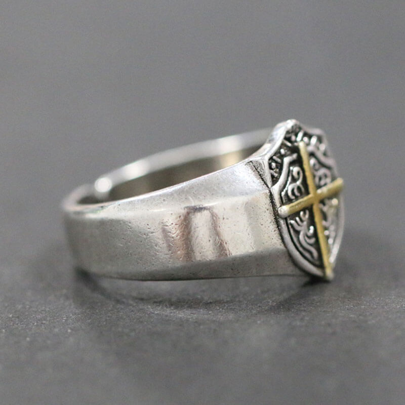 Vintage Men'S Hip Hop Cross Lotus Ring