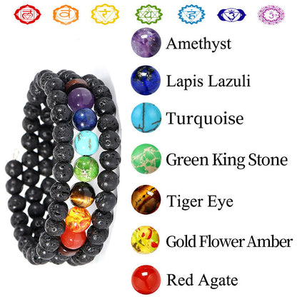 Chakras Natural Crystal Stone Bracelet