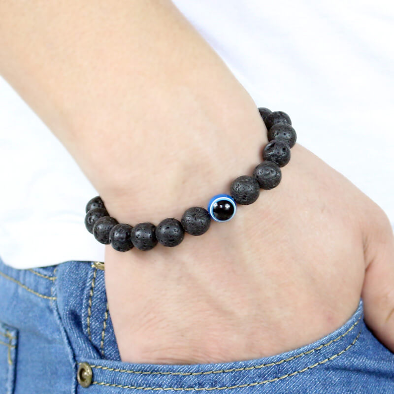 Black Bracelet Fashion Glasses Pupil Bead Bracelet