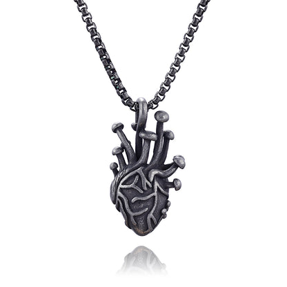 Heart Pulse Jump Molding Stainless Steel Pendant Necklace