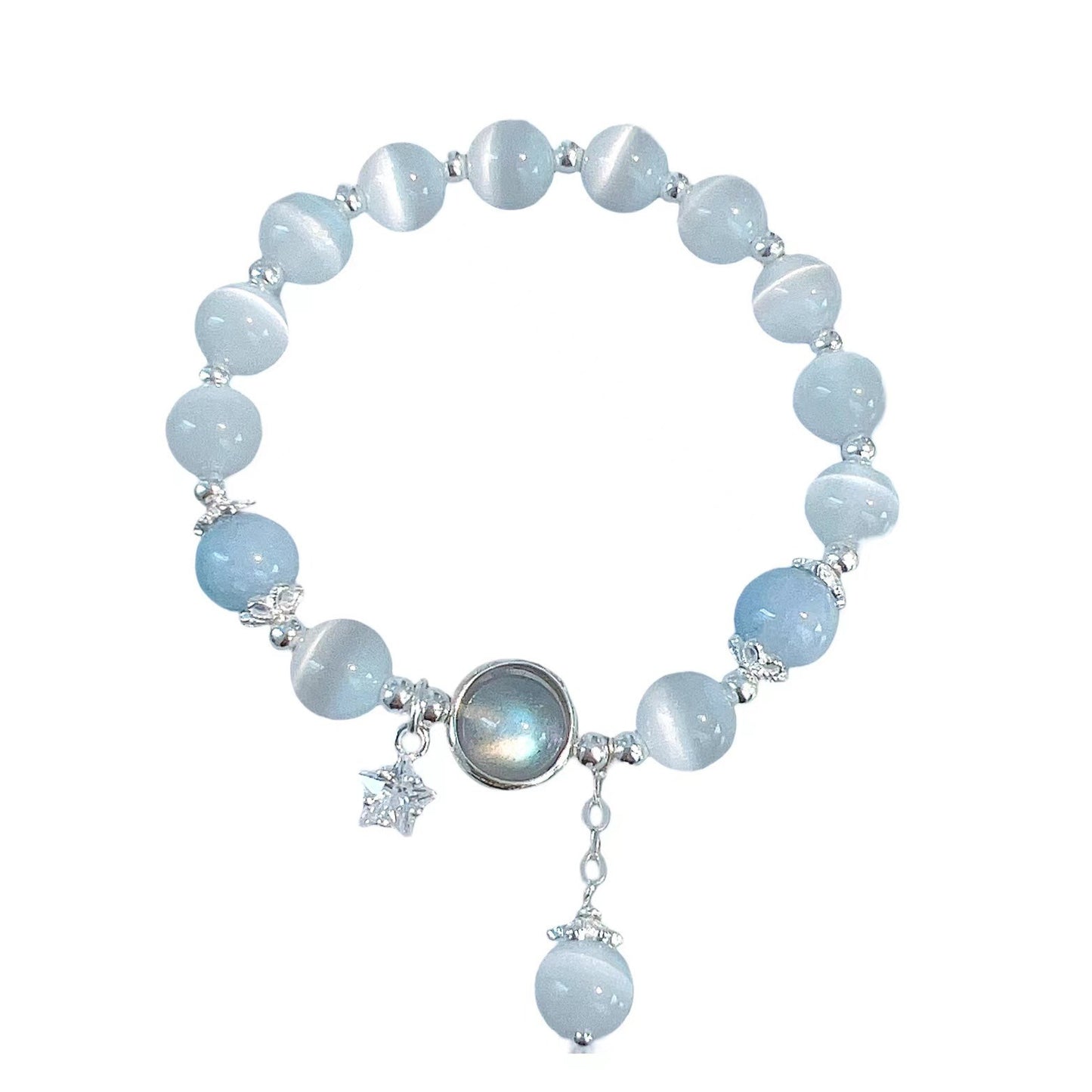 Opal Aquamarine Moonstone Crystal Bracelet