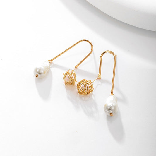 Baroque Style Irregular Imitation Pearl Earrings