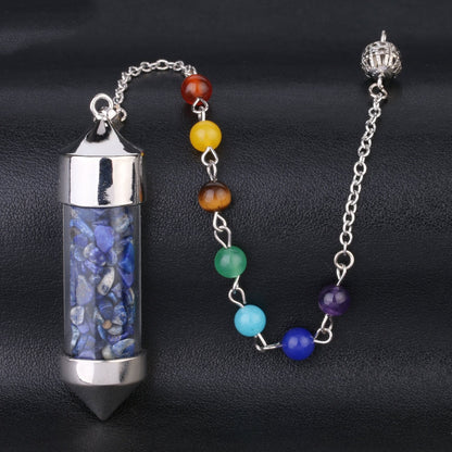 Wishing Bottle Seven-color Stone Cone Pendant