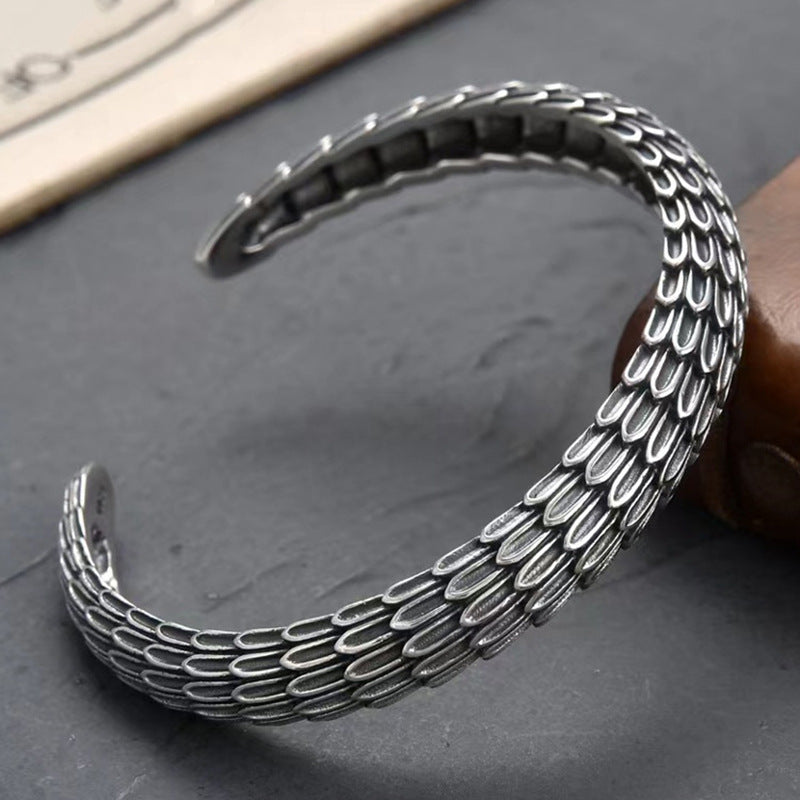 Men's Vintage Dragon Scale Against Scale Bracelet