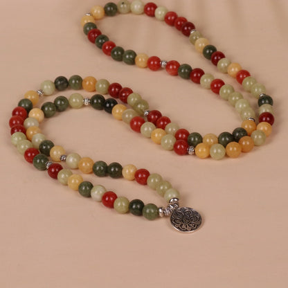 108 Beads Lotus Pendant Multi-layer Bracelet