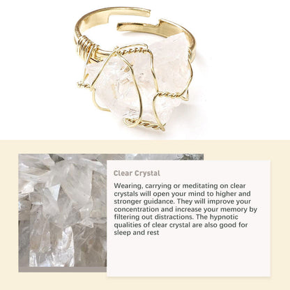 Natural Crystal Irregular Ring