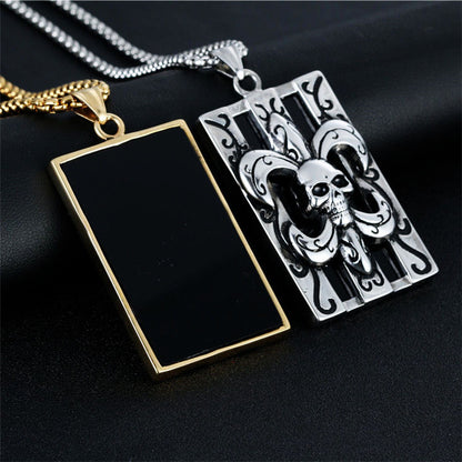 Scout Flower Skull Pendant Punk Necklace Retro Trendy Men's Pendant