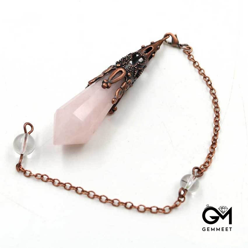 Flash Stone Red Copper Cut White Crystal Spirit Pendant