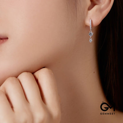 S925 Sterling Silver Simple White Zircon Earrings