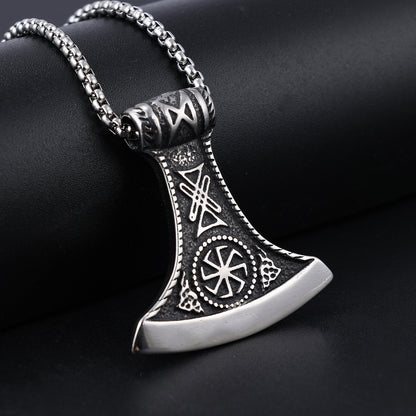 Retro Viking Mythology Axe Pendant Necklace